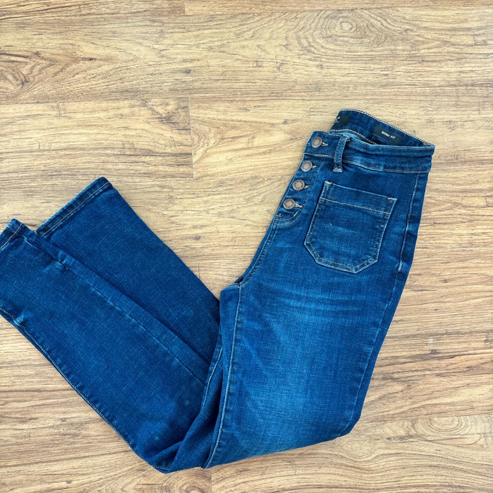 judy blue jeans | high rise button fly | skinny fit | size 7/28 - Picture 7 of 8